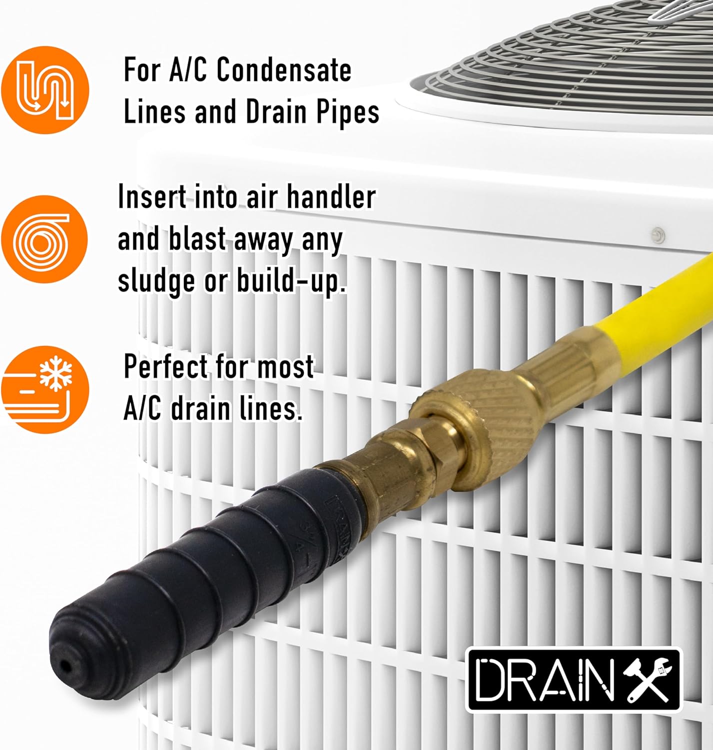 Drainx Air Pressure Drain Bladder for A/C Condensate Lines and Drain pipes (3/4"-1" Diameter)