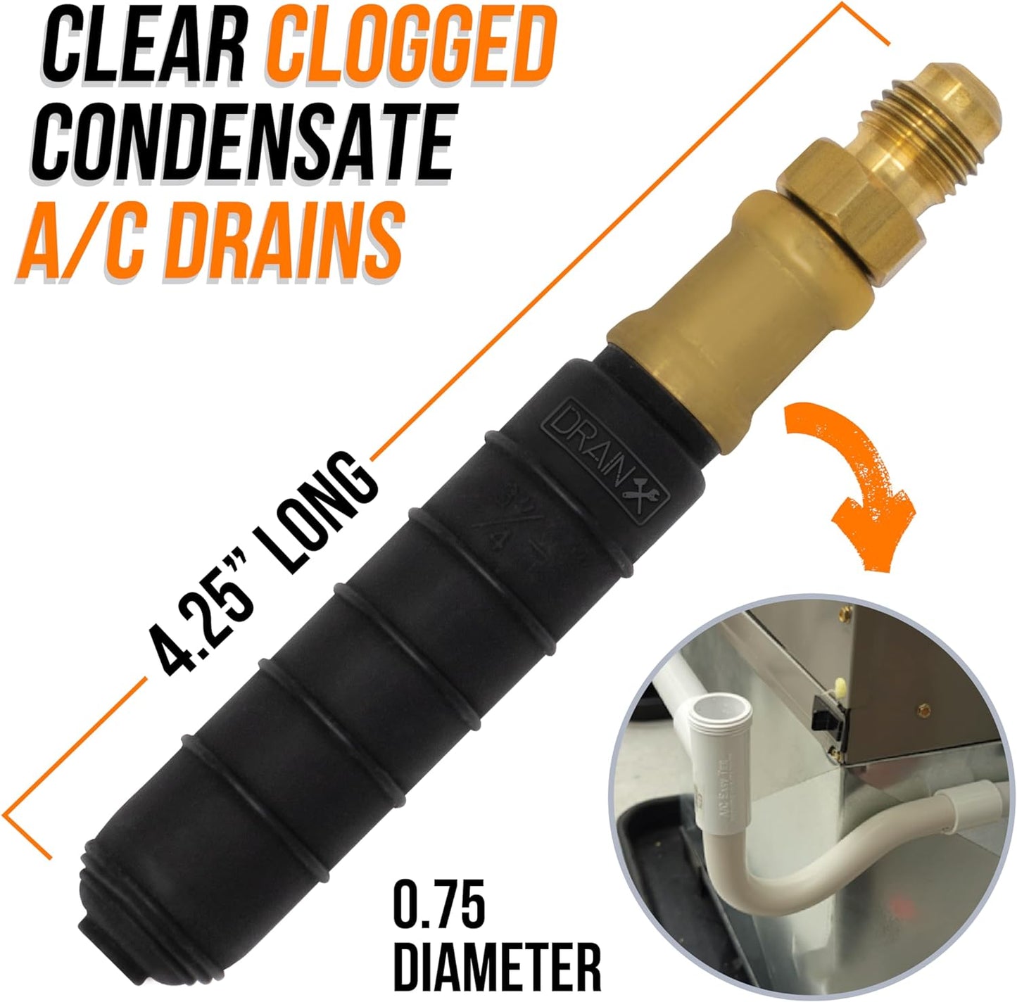 Drainx Air Pressure Drain Bladder for A/C Condensate Lines and Drain pipes (3/4"-1" Diameter)