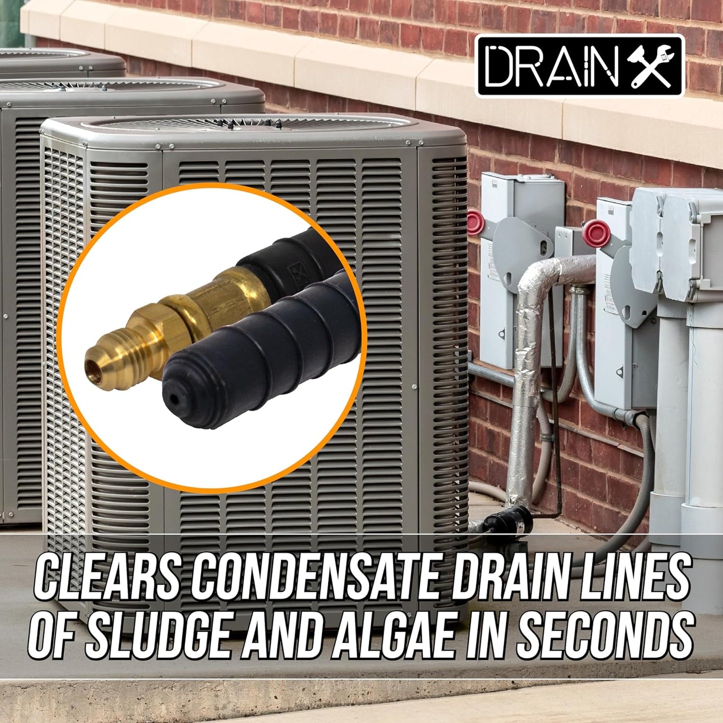 Drainx Air Pressure Drain Bladder for A/C Condensate Lines and Drain pipes (3/4"-1" Diameter)