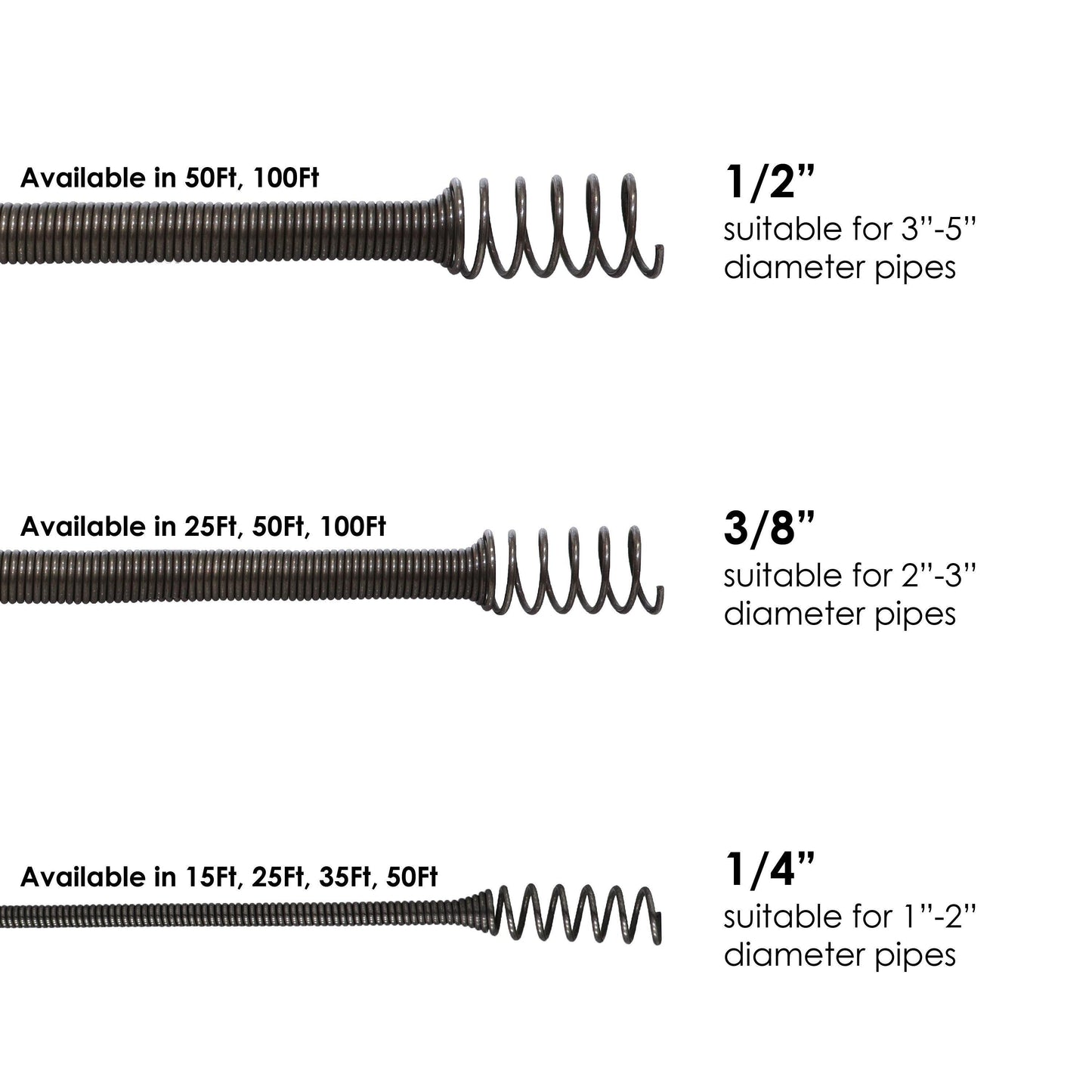 100ft Easy Twist Drain Auger (1/2" Diameter)