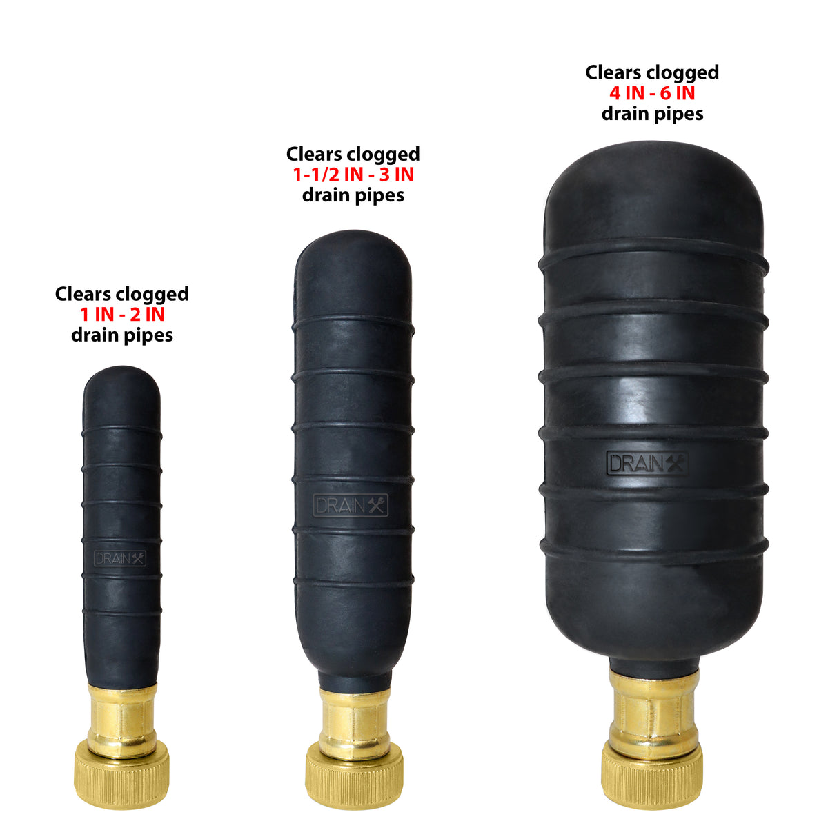 Large Drain Cleaning Bladder Clogged Sewer Pipe Snake Garden Hose Large Drain Cleaning Bladder Clogged Sewer Pipe Snake Garden Hose